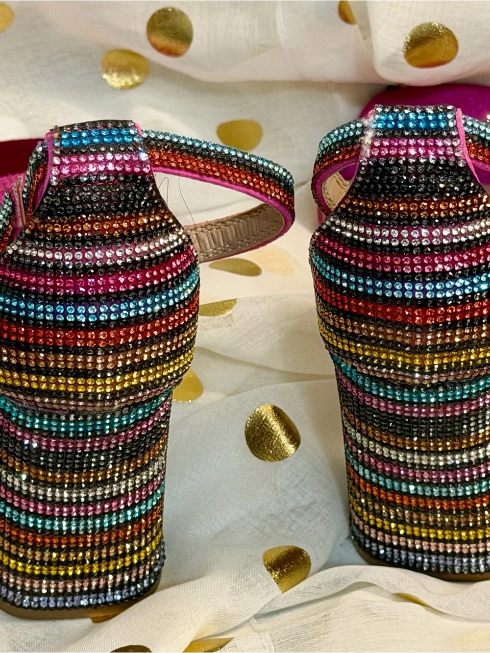 Betsey Johnson Fuchsia/HotPink Sequin Evening Sandals
